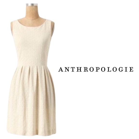 Anthropologie Deletta Cream Ponte Knit Dress - Size Small - Picture 1 of 12